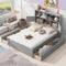 Full Size Platform Bed With Storage Drawers And Charging Station
