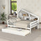 Full Size Platform Bed With Trundle And Storage Shelves