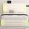 Full-Size Upholstered Bed With LED Lights Hydraulic Storage USB Charging