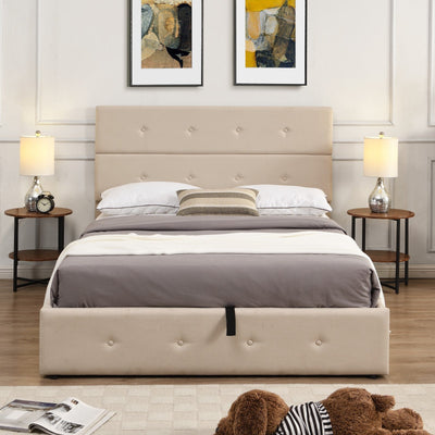 Full Size Upholstered Platform Bed With Spacious Underbed Storage