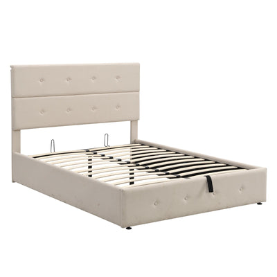 Full Size Upholstered Platform Bed With Spacious Underbed Storage