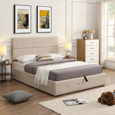 Full Size Upholstered Platform Bed With Spacious Underbed Storage