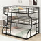 Triple Bunk Bed Full XL Twin XL Queen With Long Short Ladder