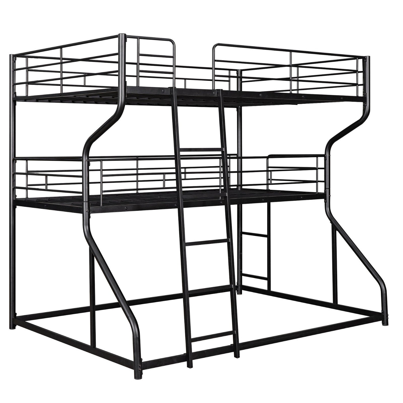 Triple Bunk Bed Full XL Twin XL Queen With Long Short Ladder