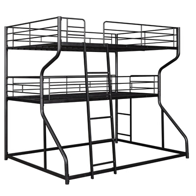 Triple Bunk Bed Full XL Twin XL Queen With Long Short Ladder