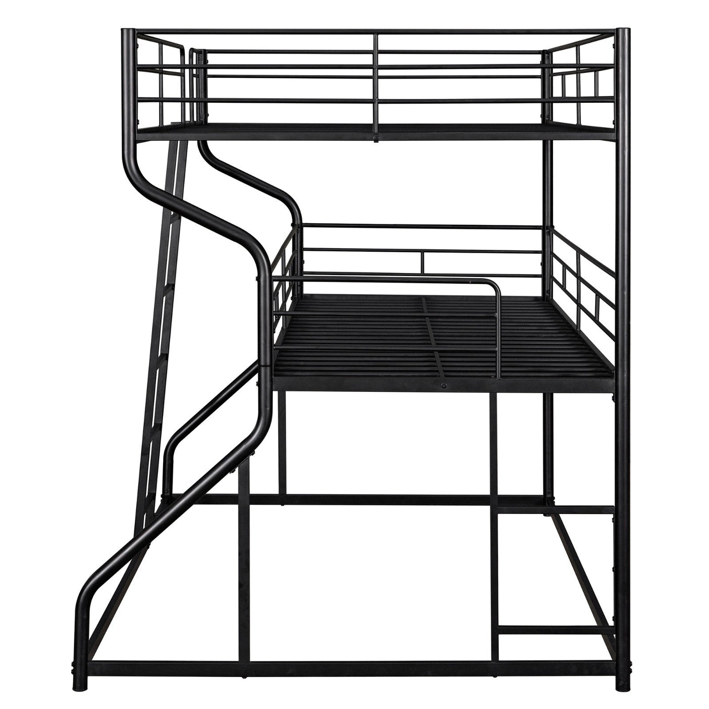 Triple Bunk Bed Full XL Twin XL Queen With Long Short Ladder
