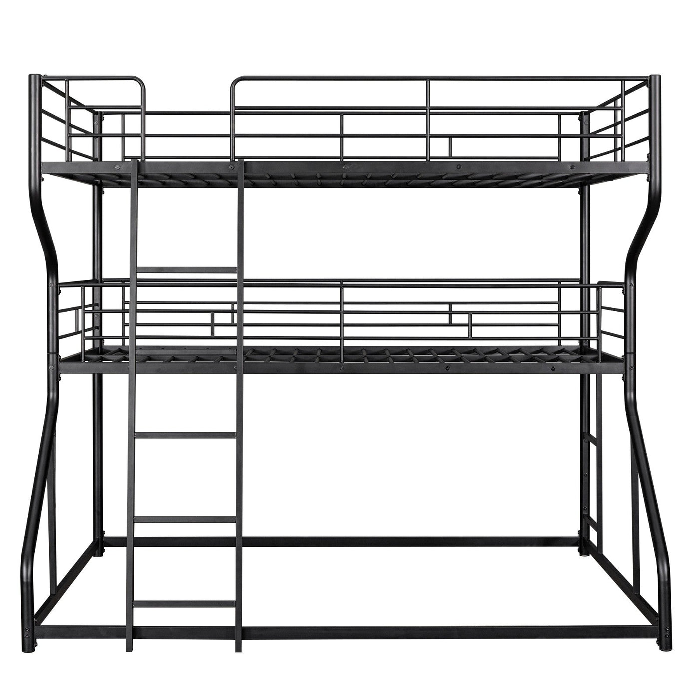 Triple Bunk Bed Full XL Twin XL Queen With Long Short Ladder