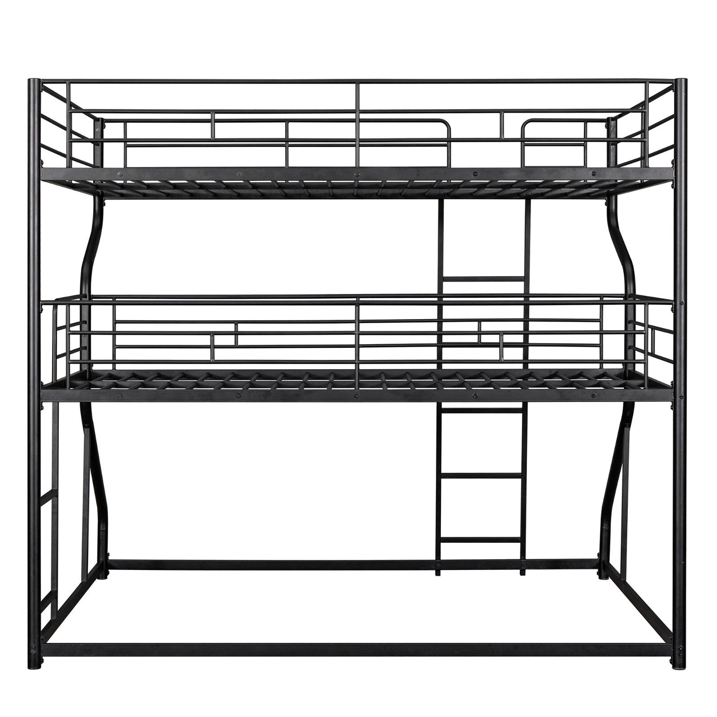 Triple Bunk Bed Full XL Twin XL Queen With Long Short Ladder