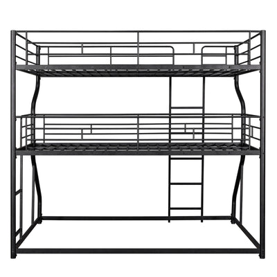 Triple Bunk Bed Full XL Twin XL Queen With Long Short Ladder