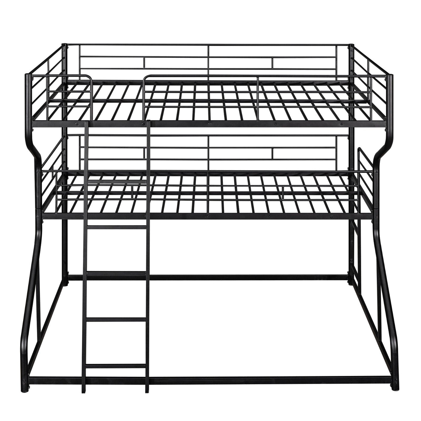 Triple Bunk Bed Full XL Twin XL Queen With Long Short Ladder