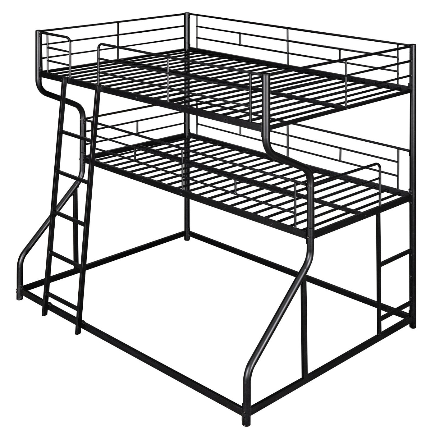 Triple Bunk Bed Full XL Twin XL Queen With Long Short Ladder