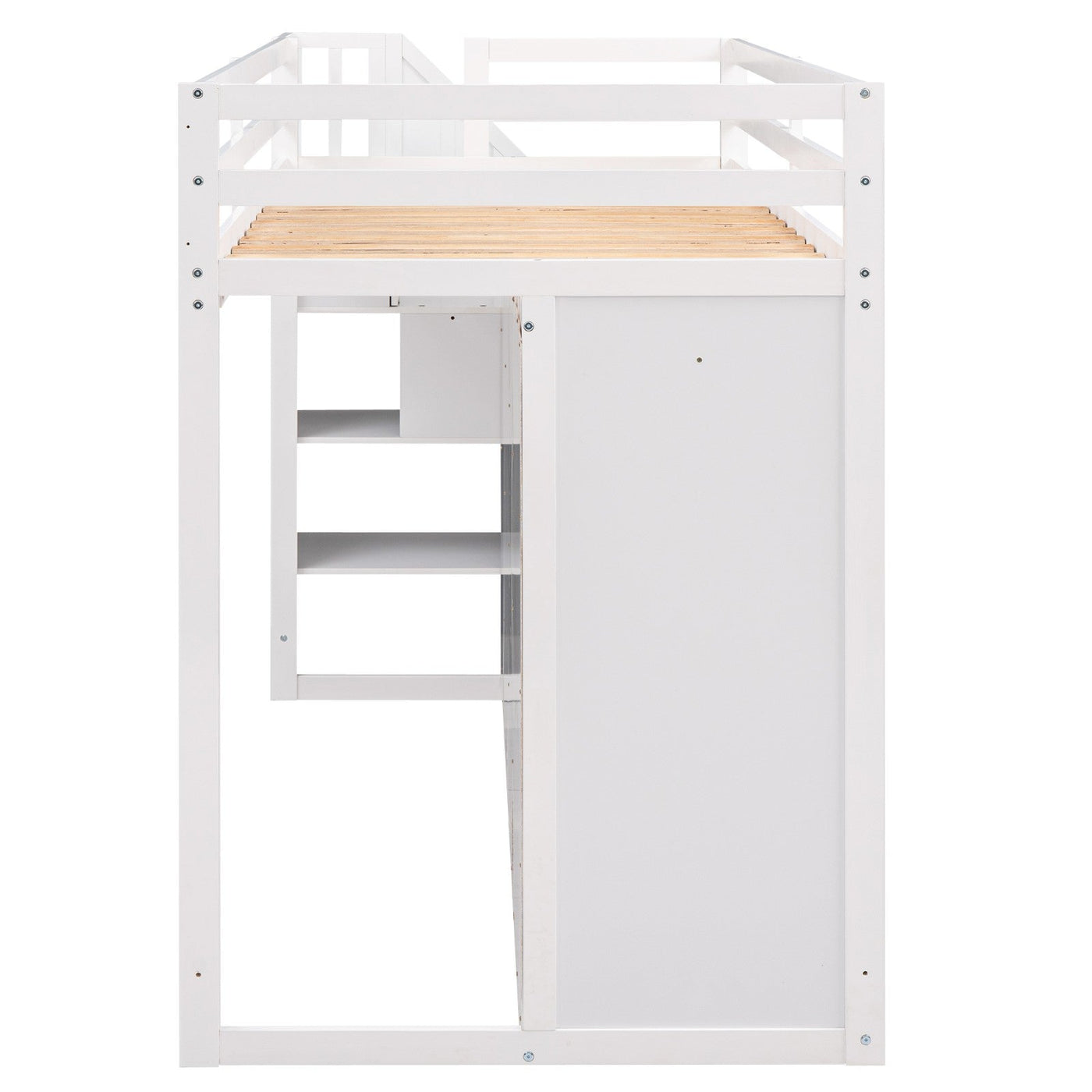 Functional Loft Bed With Shelves Wardrobes Drawers And Storage Ladder
