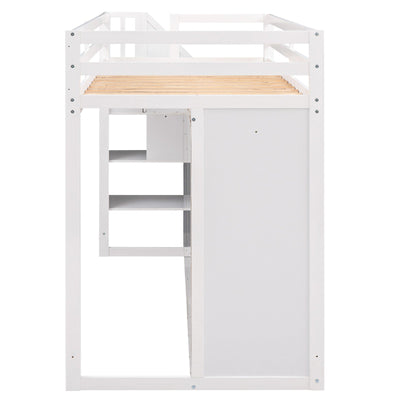Functional Loft Bed With Shelves Wardrobes Drawers And Storage Ladder