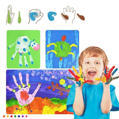 Finger Painting Kit 12 Colors Washable Non Toxic Paint Set For Kids