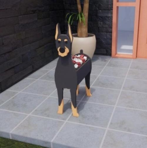 Dog Garden Pot Decorative Outdoor Flower Planter For Yard