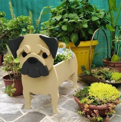 Dog Garden Pot Decorative Outdoor Flower Planter For Yard