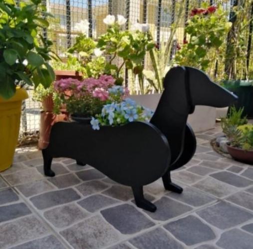 Dog Garden Pot Decorative Outdoor Flower Planter For Yard