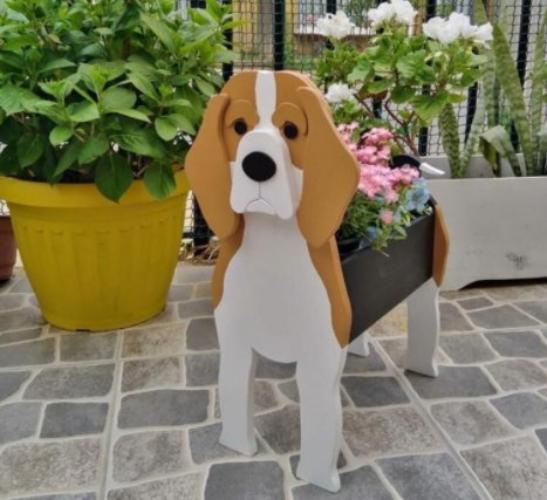 Dog Garden Pot Decorative Outdoor Flower Planter For Yard