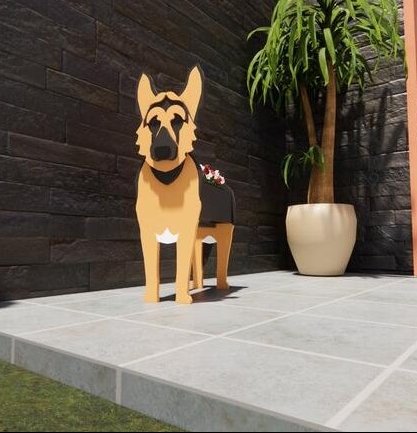 Dog Garden Pot Decorative Outdoor Flower Planter For Yard