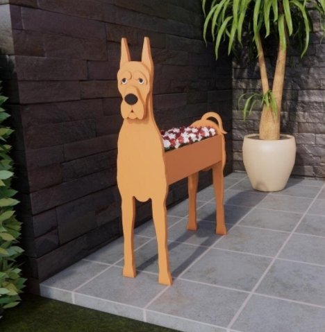 Dog Garden Pot Decorative Outdoor Flower Planter For Yard