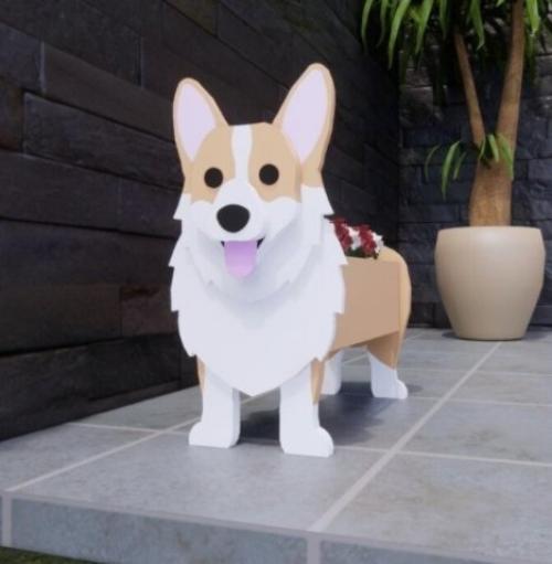 Dog Garden Pot Decorative Outdoor Flower Planter For Yard