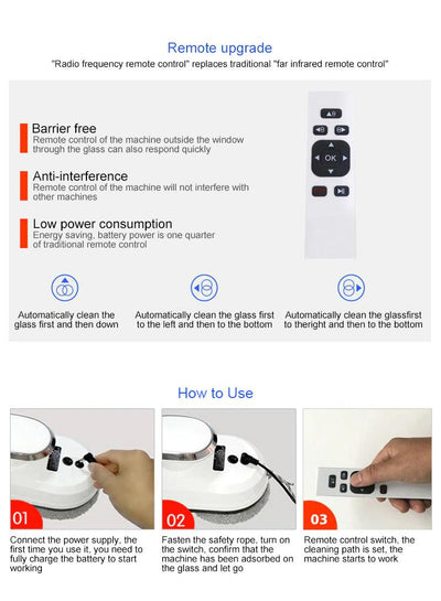 Robot Window Cleaner Automatic Glass Cleaning Device For Home