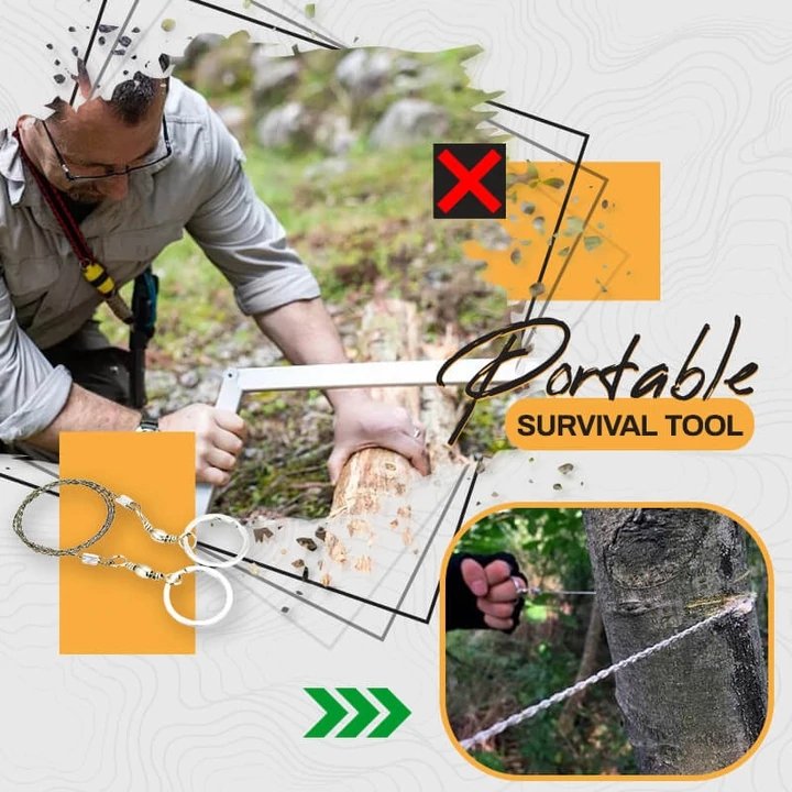 Pocket Chainsaw Portable Stainless Steel Heavy Duty Survival Tool