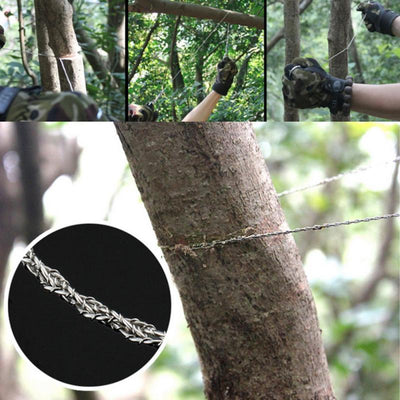 Pocket Chainsaw Portable Stainless Steel Heavy Duty Survival Tool