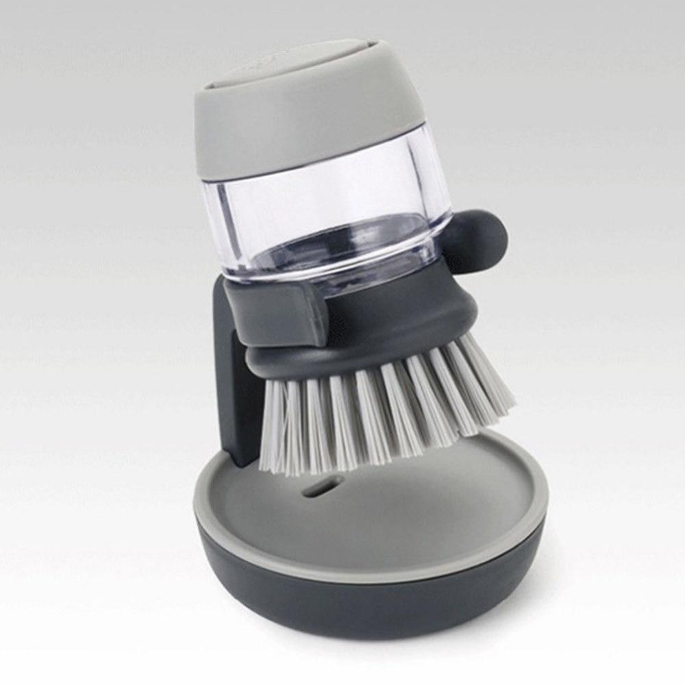 Press Type Dishwashing Brush Durable Easy Grip Cleaning Tool