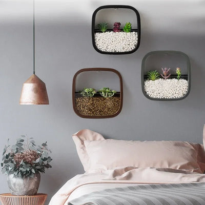 Geometric Wall Planter Transparent Hanging Succulent Flower Pot Decor