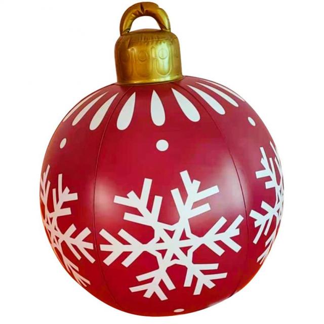 Giant Inflatable Christmas Ornament 24 Inch Outdoor Holiday Decor Ball