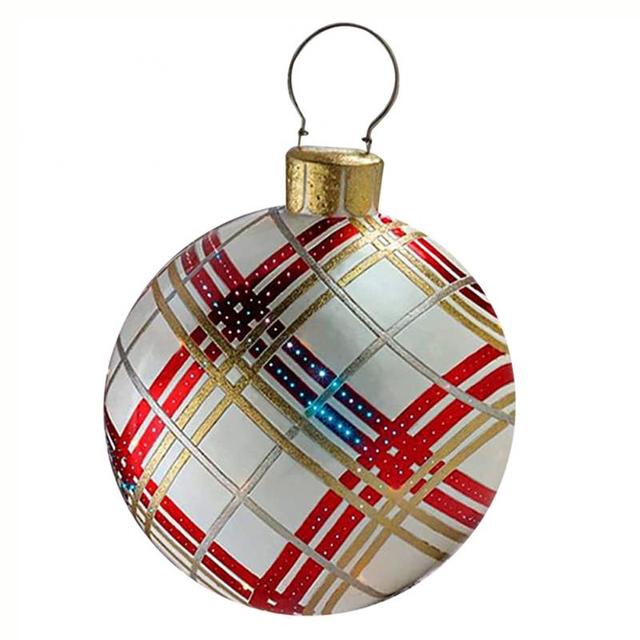 Giant Inflatable Christmas Ornament 24 Inch Outdoor Holiday Decor Ball