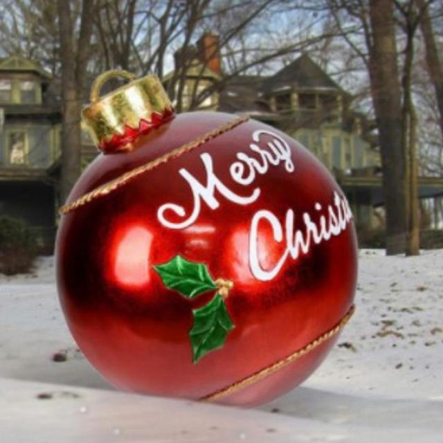 Giant Inflatable Christmas Ornament 24 Inch Outdoor Holiday Decor Ball