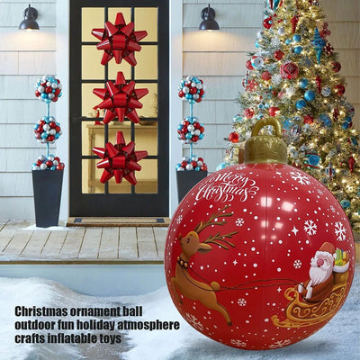 Giant Inflatable Christmas Ornament Outdoor Holiday Decoration Ball