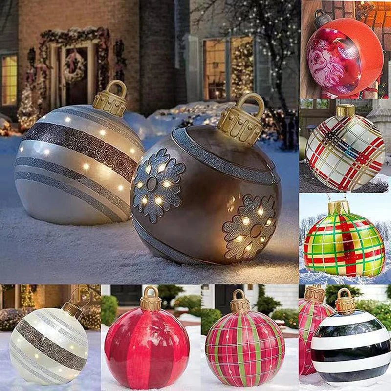 Giant Inflatable Christmas Ornament Outdoor Holiday Decoration Ball