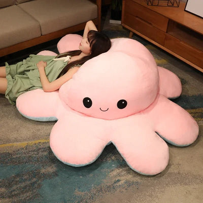 Giant Reversible Octopus Plush Soft Flip Mood Toy For Kids