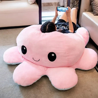 Giant Reversible Octopus Plush Soft Flip Mood Toy For Kids