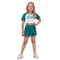 Girls Players Costume Green Cropped T-shirt And Shorts Set