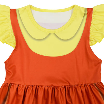 Girls Doll Costume Dress And Mask Set For Kids Party Play