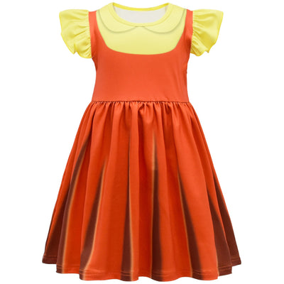 Girls Doll Costume Dress And Mask Set For Kids Party Play