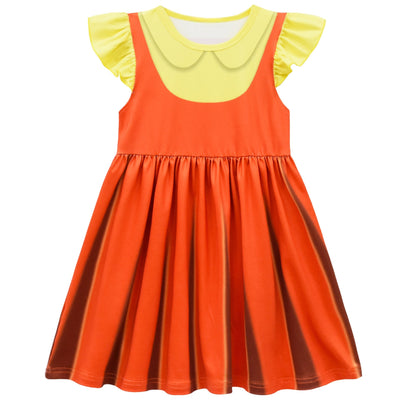 Girls Doll Costume Dress And Mask Set For Kids Party Play