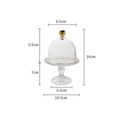 Glass Pastry Dome Stand Tall Nordic Tray With Dustproof Cover
