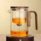 Glass Teapot With Magnetic Filter And Elegant Wooden Handle Design