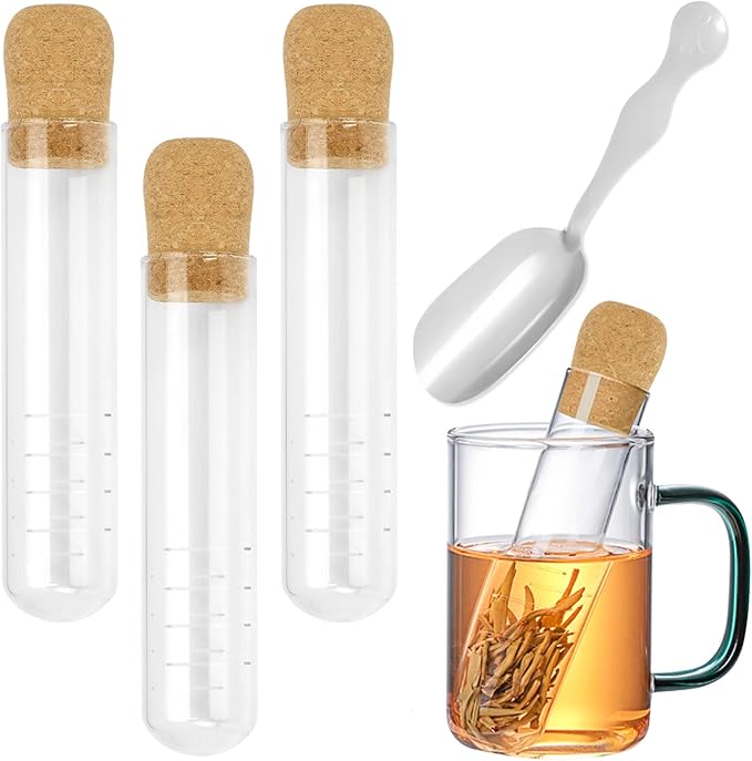 Glass Test Tube Tea Infuser Reusable Loose Leaf Tea Strainer