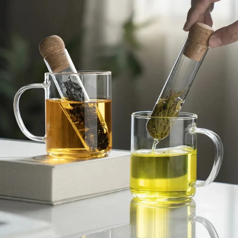 Glass Test Tube Tea Infuser Reusable Loose Leaf Tea Strainer