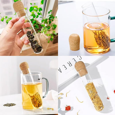 Glass Test Tube Tea Infuser Reusable Loose Leaf Tea Strainer