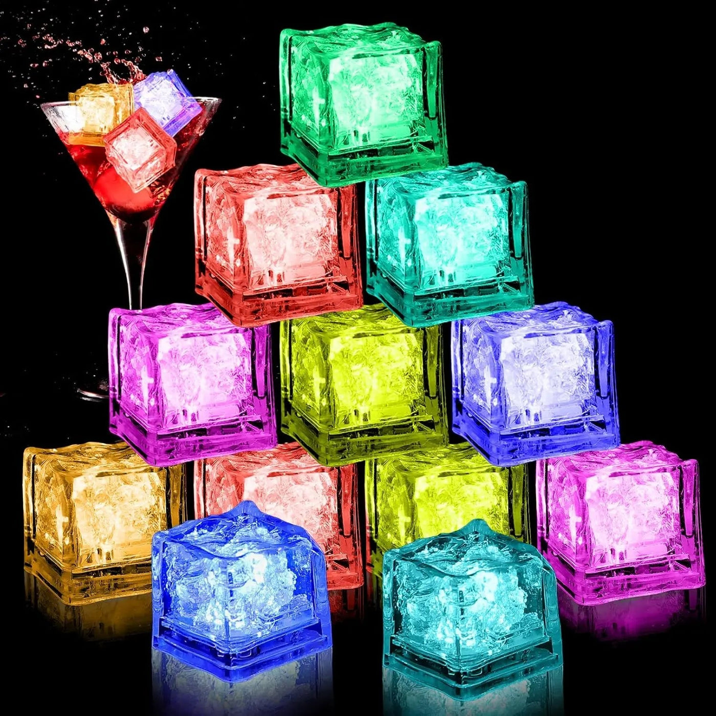 Glowing LED Ice Cubes Fast Flash Water Toys For Vibrant Parties