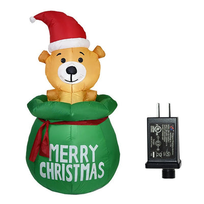 LED Inflatable Christmas Tree With Elf Outdoor Festive Decoration