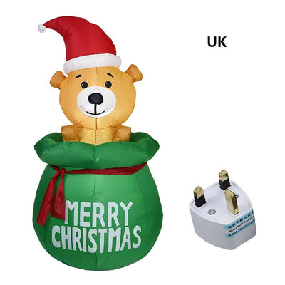 LED Inflatable Christmas Tree With Elf Outdoor Festive Decoration