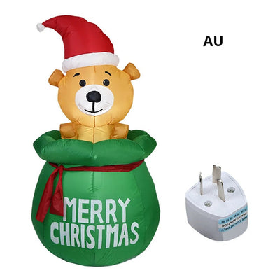 LED Inflatable Christmas Tree With Elf Outdoor Festive Decoration